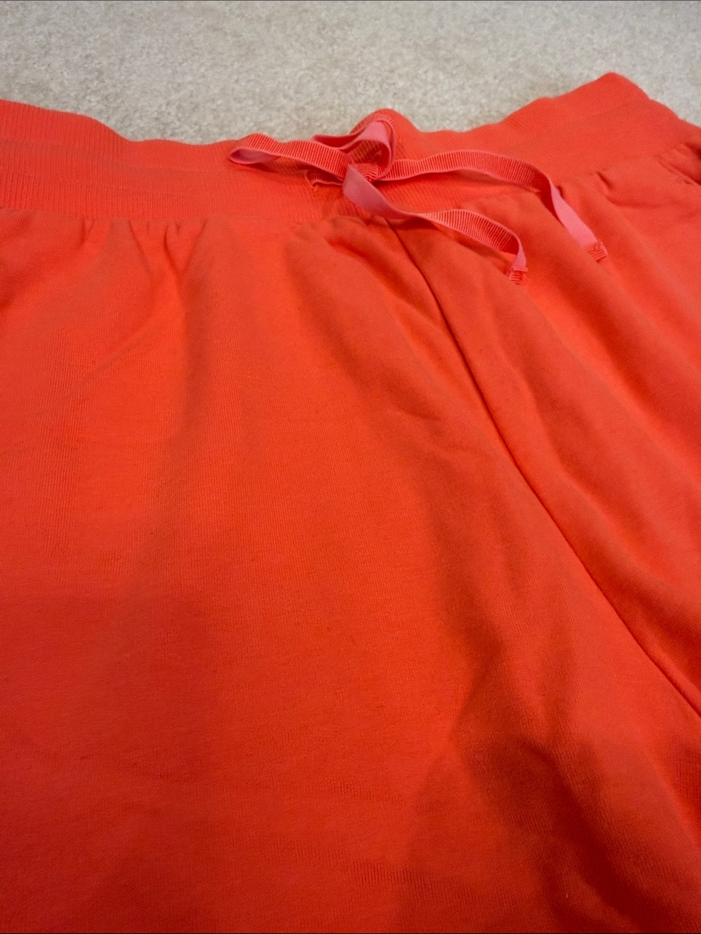 Women’s Orange Drawstring Casual Shorts - Picture 2 of 9